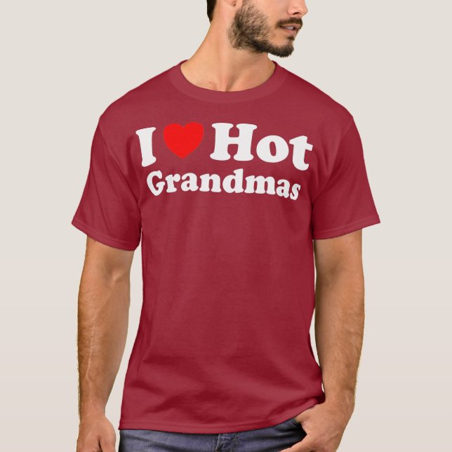 T-shirt Je Coeur Grandmas Hot J'Aime Grandmas Hot (Devant)