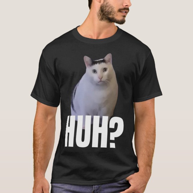 T-shirt Je Coeur J'Aime Funny Huh Chat Mème (Devant)