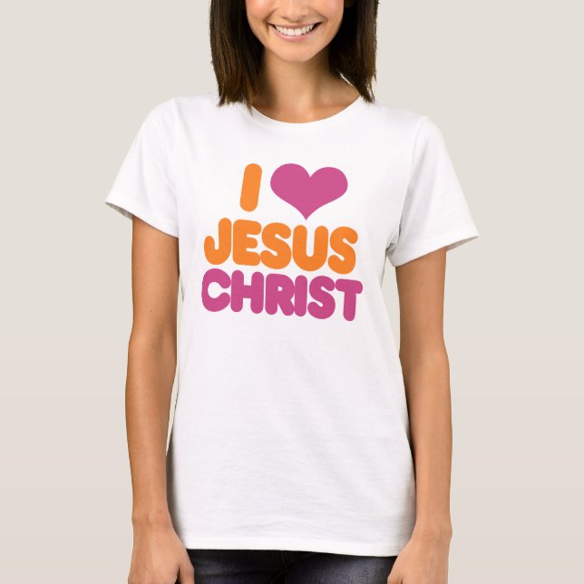 T-shirt Je Coeur Jésus Christ (Devant)