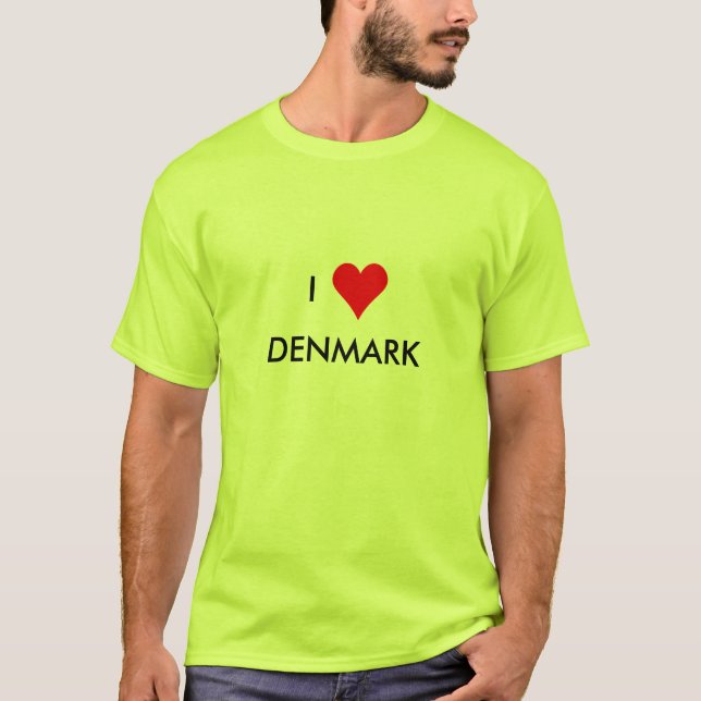 T-shirt je coeur le danemark (Devant)