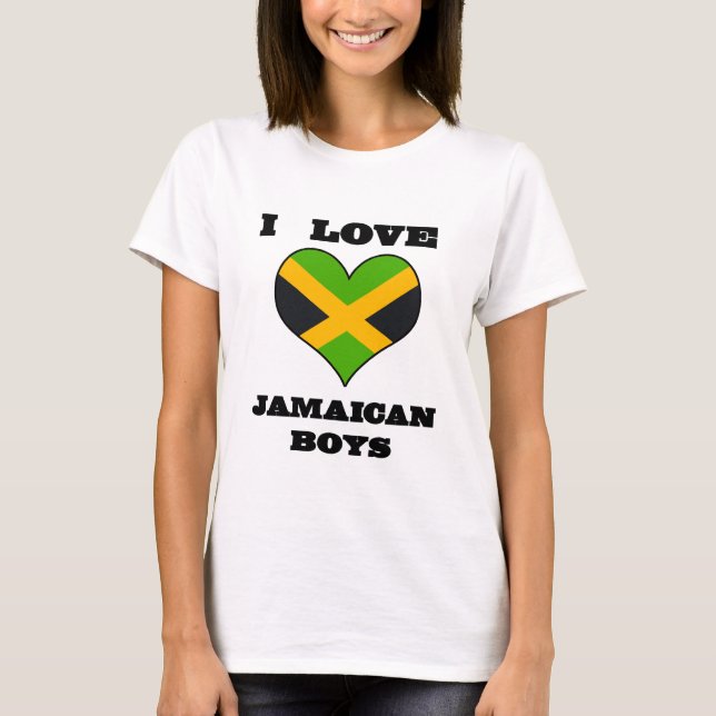 T-shirt Je Coeur les garçons jamaïcains (Devant)