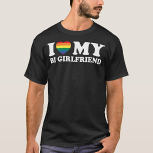 T-shirt Je coeur mon Bi Girlfriend J'aime mon Bi Girlfrien