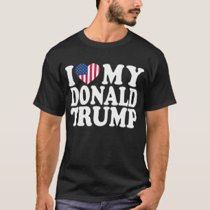 T-shirt Je Coeur Mon Donald Trump Pour Le Président 2024