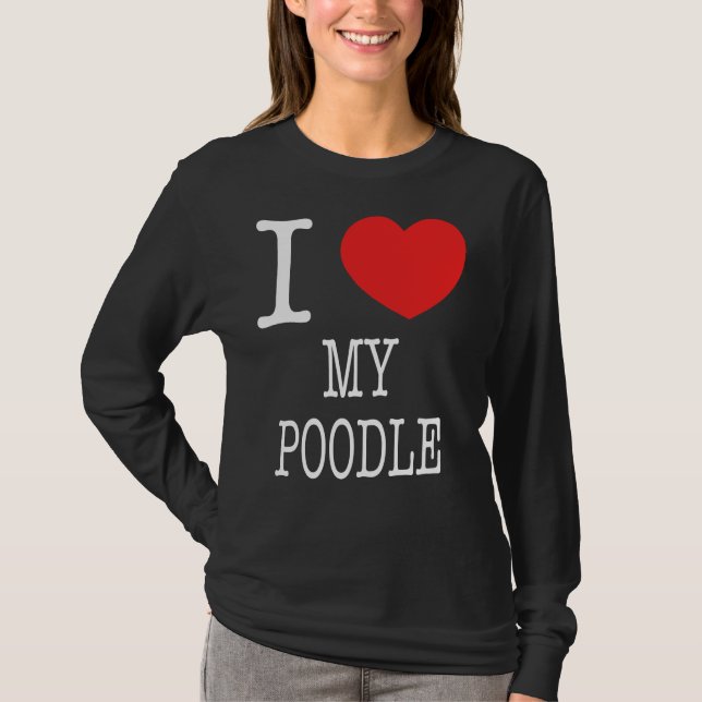 T-shirt Je Coeur Mon Poodle (Devant)