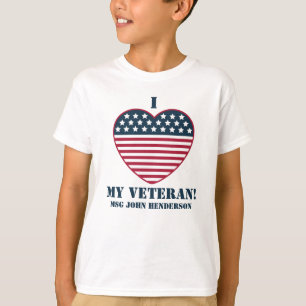 T-shirt "Je (Coeur) Mon Vétéran !" Personnalisable