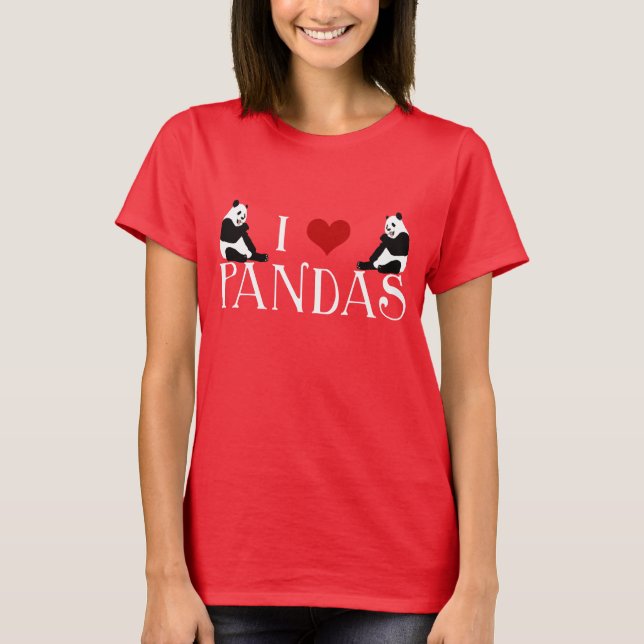 T-shirt Je Coeur Pandas (Devant)