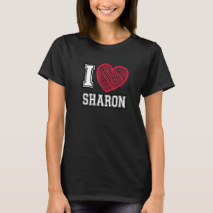T-shirt Je Coeur Sharon Prénom J'Aime Sharon Personaliz
