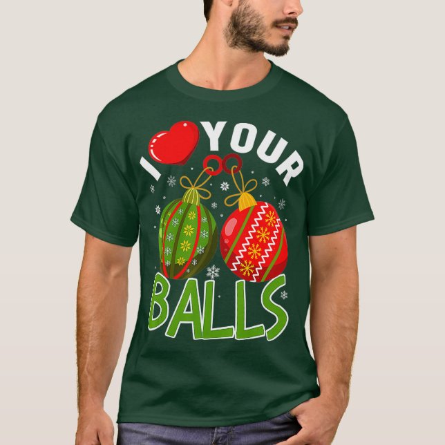 T-shirt Je Coeurs Vos Boules - Funny Gay Noël (Devant)