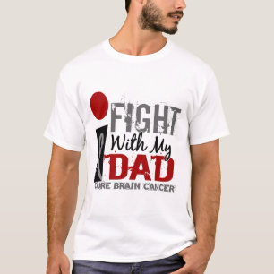 T-shirt Je combats avec mon cancer du cerveau de papa