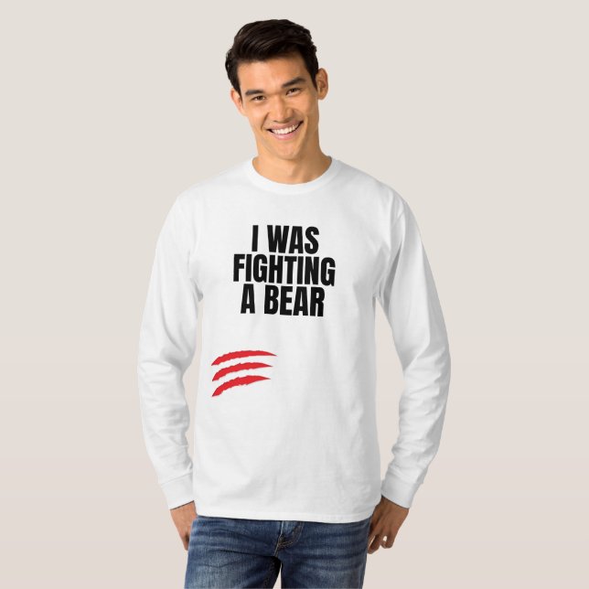 T-shirt Je Combattais Un Ours (Devant entier)