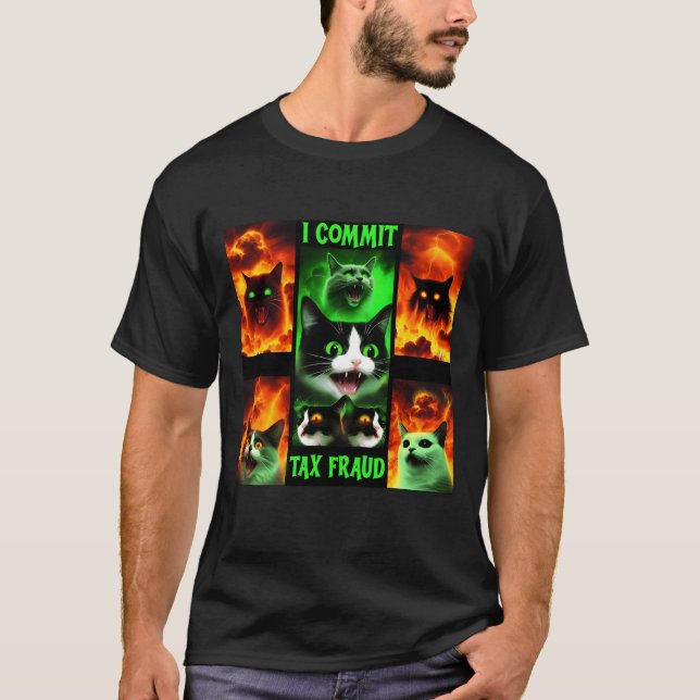T-shirt Je Commet une Fraude Fiscale Mème Grumpy Cat Graph (Devant)