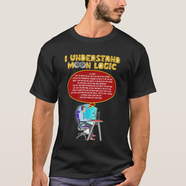 T-shirt Je comprends la logique lune (numérique) (Devant)