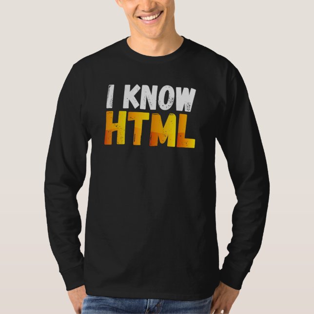 T-shirt Je Connais Le Codeur De Langue Informatique Html (Devant)