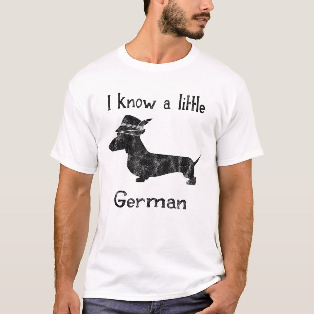 T-shirt Je Connais Une Petite Chemise Dachshund Allemande  (Devant)