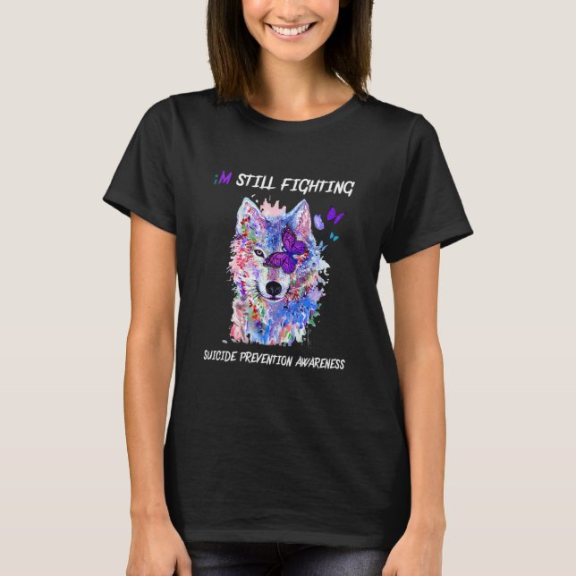 T-shirt Je continue à combattre le suicide des ailes de Se (Devant)
