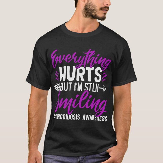 T-shirt Je continue à sourire Sarcoidose Sensibilisation D (Devant)