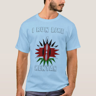 T-shirt Je cours comme un Kenyan toujours Hakuna Matata