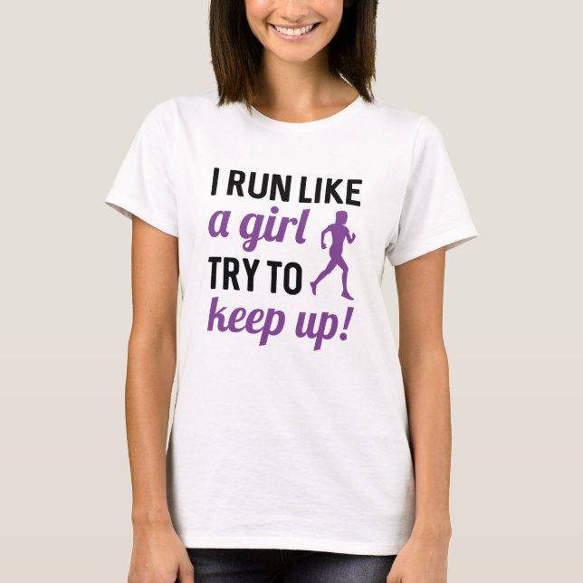 T-shirt Je Cours Comme Une Fille (Devant)