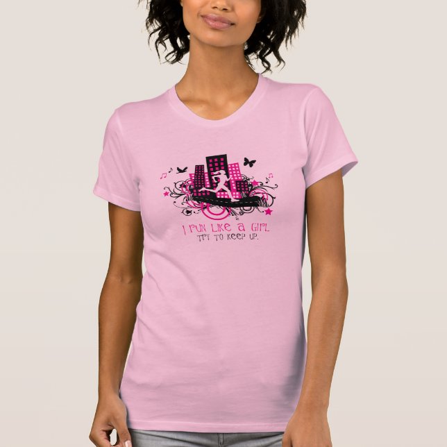 T-shirt Je cours comme une fille (Devant)