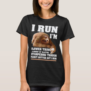 T-shirt Je cours, je suis un amoureux de paresseux plus le