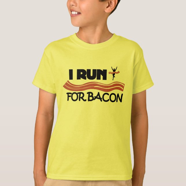 T-shirt Je cours pour Bacon - Une chemise à coulisse amusa (Devant)