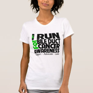 T-shirt Je cours pour la conscience cholagogue de Cancer