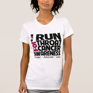 T-shirt Je cours pour la conscience de cancer de la gorge