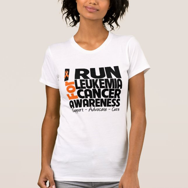T-shirt Je cours pour la conscience de Cancer de leucémie (Devant)