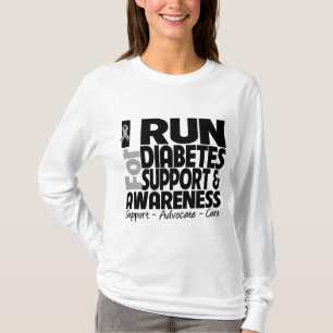 T-shirt Je cours pour la conscience de diabète