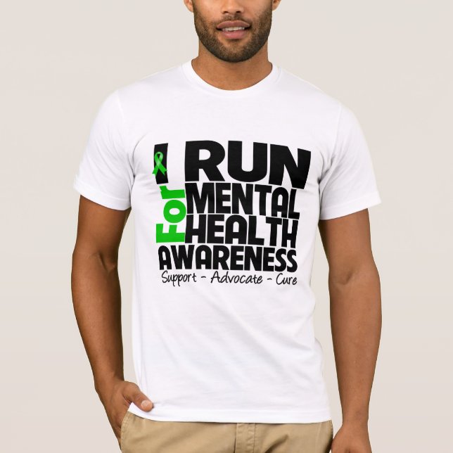 T-shirt Je cours pour la conscience de santé mentale (Devant)