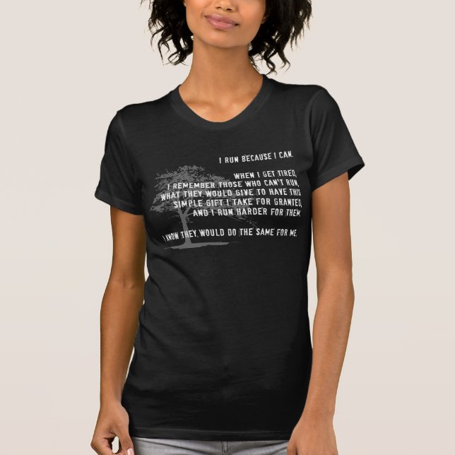 T-shirt Je cours puisque les femmes foncées (Devant)