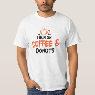 T-shirt Je cours sur café et beignets
