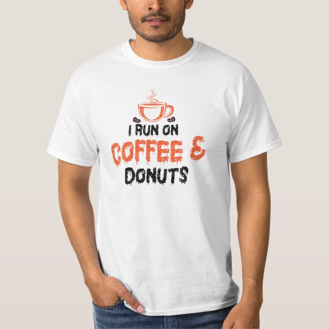 T-shirt Je cours sur café et beignets (Devant)
