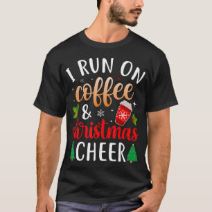 T-shirt Je Cours Sur Café Et Noël Joyeux Fêtes