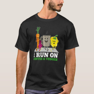 T-shirt Je Cours Sur Café Légume Végétarien Coureur Végéta