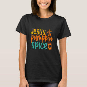 T-shirt Je cours sur Jésus et Citrouille épices Jésus blan