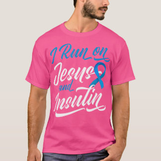 T-shirt Je Cours Sur Jésus Insulin Diabétique Christian