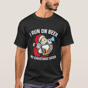 T-shirt Je Cours Sur La Bière Et Noël Joyeux Père Noël