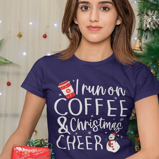 T-shirt Je cours sur le café et la fête de Noël (Créateur téléchargé)