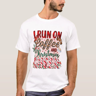 T-shirt Je Cours Sur Le Café Et La Soirée De Noël