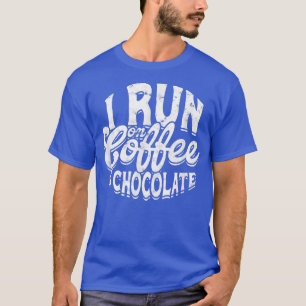 T-shirt Je cours sur le café et le chocolat - hiver Noël C