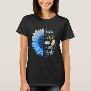 T-shirt Je Cours Sur Le Café Et L'Insuline Cadeau Pour Le
