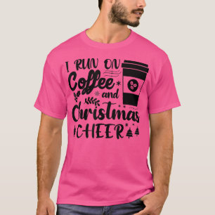 T-shirt Je Cours Sur Le Café Et Noël Joyeux Amour À La Caf