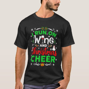 T-shirt Je Cours Sur Le Vin Et Noël Joyeux Amateur De Vins