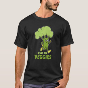 T-shirt Je cours sur Légume le brocoli sportif