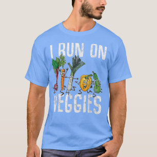 T-shirt Je Cours Sur Végétarien Légume Végétarien Lifestyl