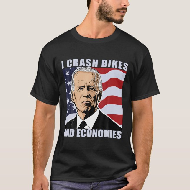 T-shirt Je Crash Vélos Et Économies (Devant)