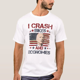 T-shirt Je Crash Vélos Et Économies Drôle Joe Biden