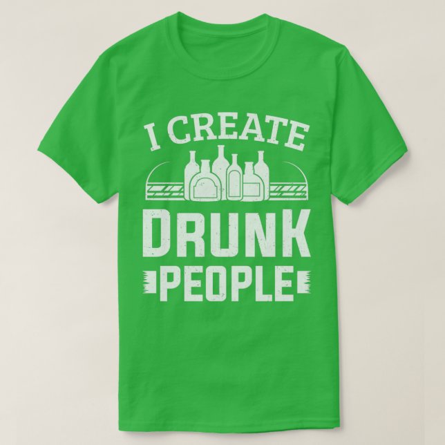 T-shirt Je Crée Les Personnes Drunk Bartender Barman Barte (Design devant)