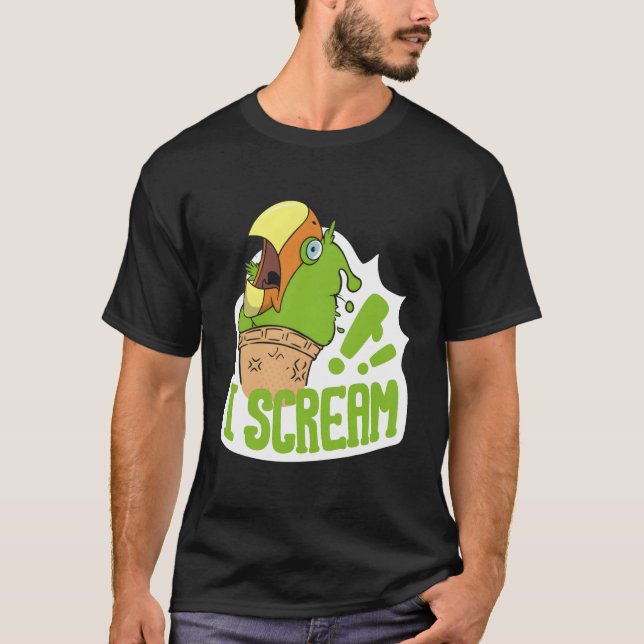 T-shirt Je Crie Le Perroquet De Crème De Glace Qui Crie Po (Devant)
